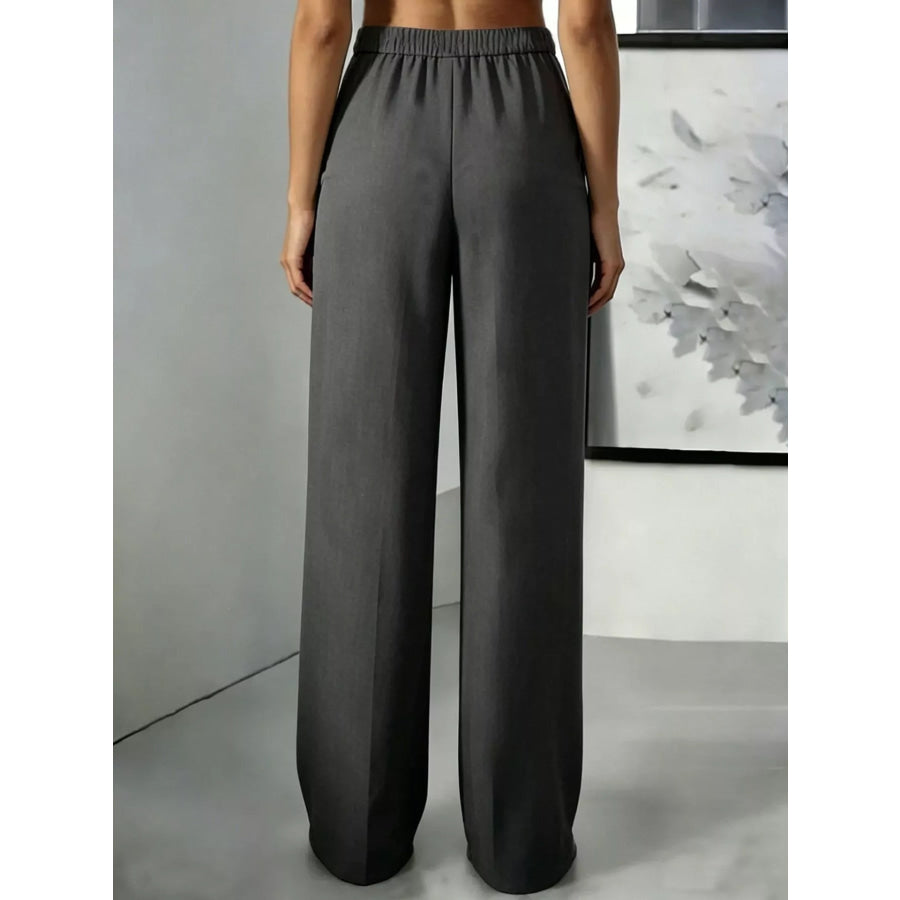 High-Waisted Pleated Wide-Leg Pants Apparel and Accessories