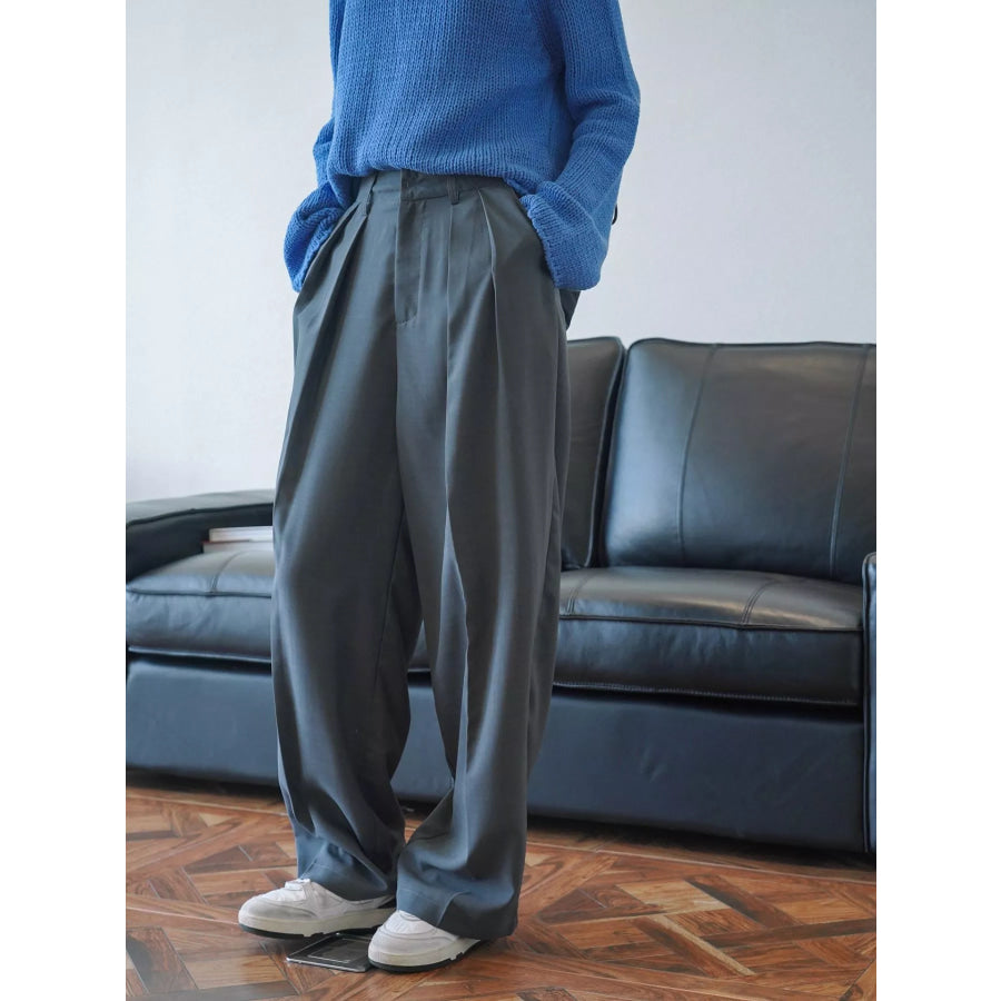 High-Waisted Pleated Wide-Leg Pants Apparel and Accessories