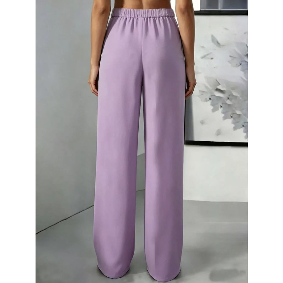 High-Waisted Pleated Wide-Leg Pants Apparel and Accessories