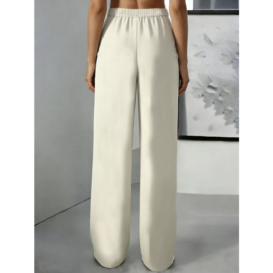 High-Waisted Pleated Wide-Leg Pants Apparel and Accessories