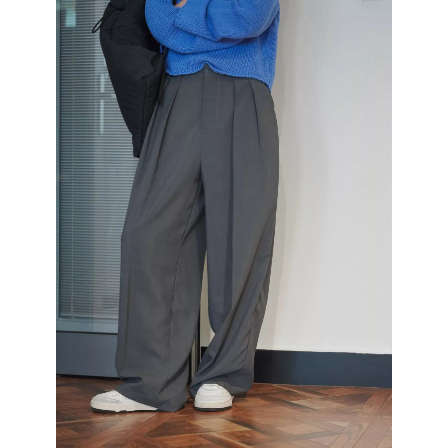 High-Waisted Pleated Wide-Leg Pants Apparel and Accessories