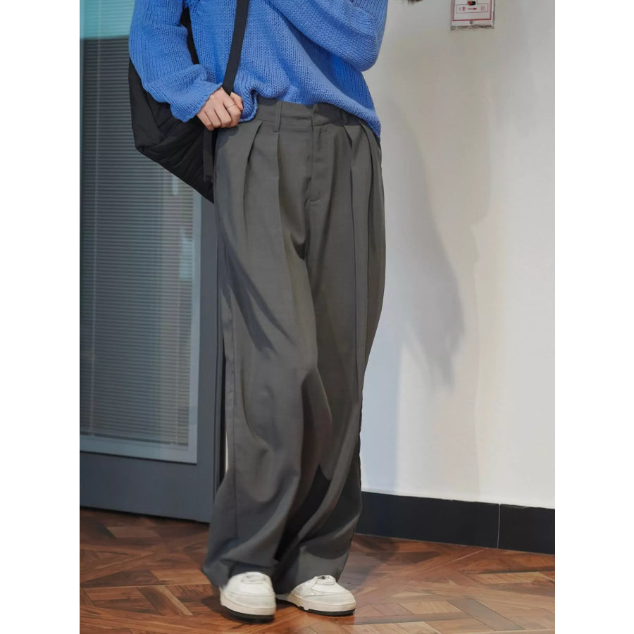 High-Waisted Pleated Wide-Leg Pants Apparel and Accessories