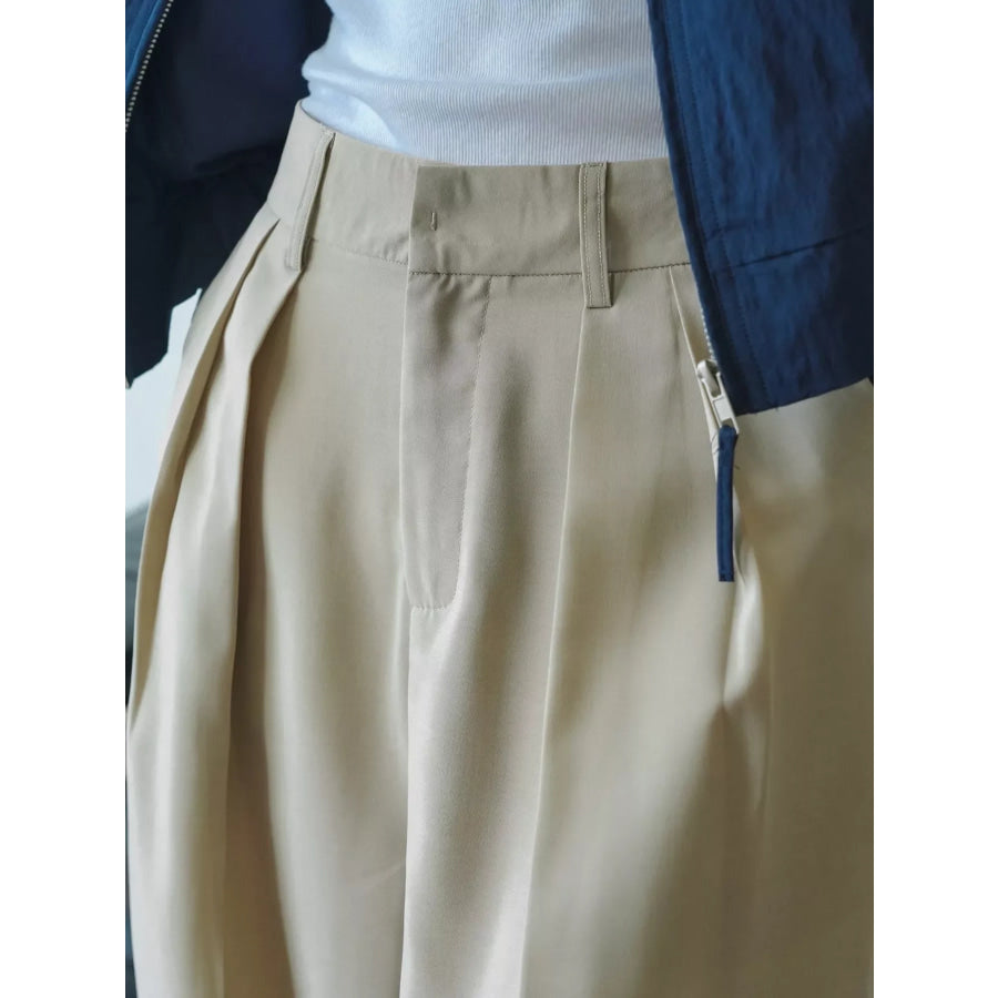 High-Waisted Pleated Wide-Leg Pants Apparel and Accessories