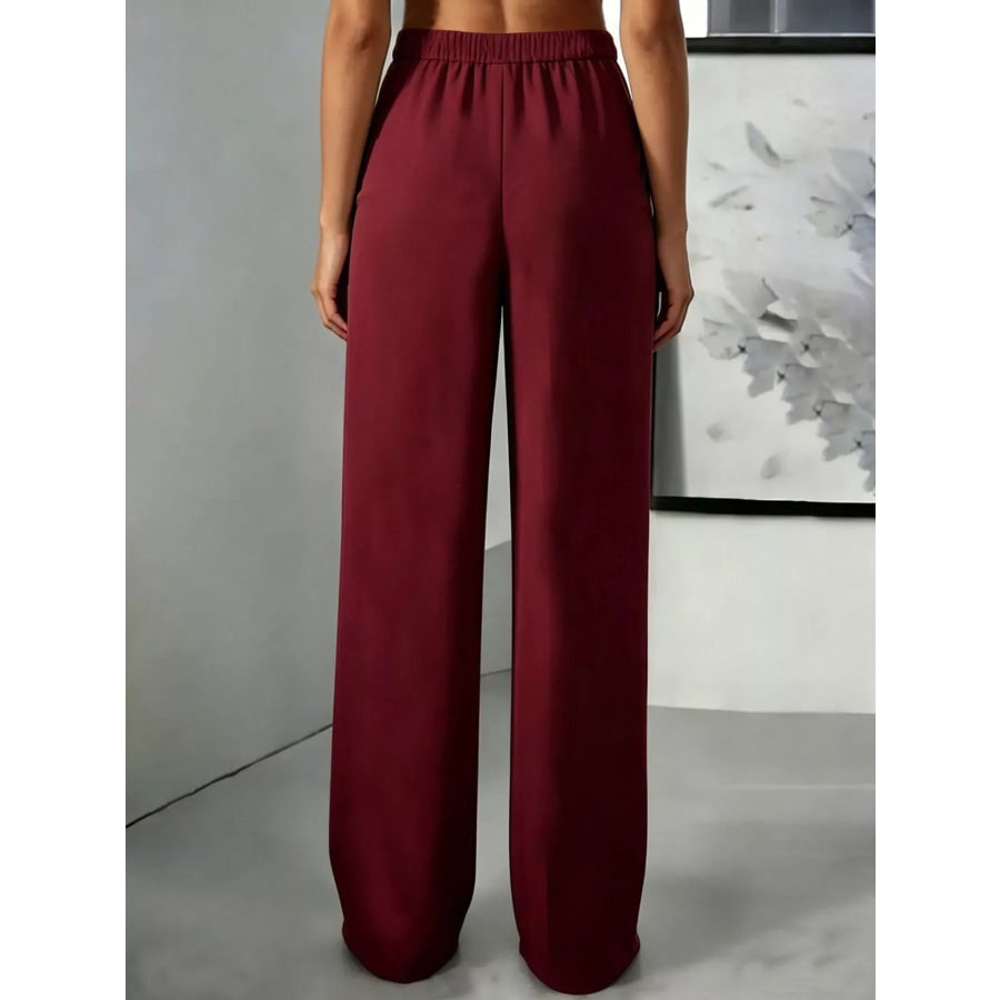 High-Waisted Pleated Wide-Leg Pants Apparel and Accessories