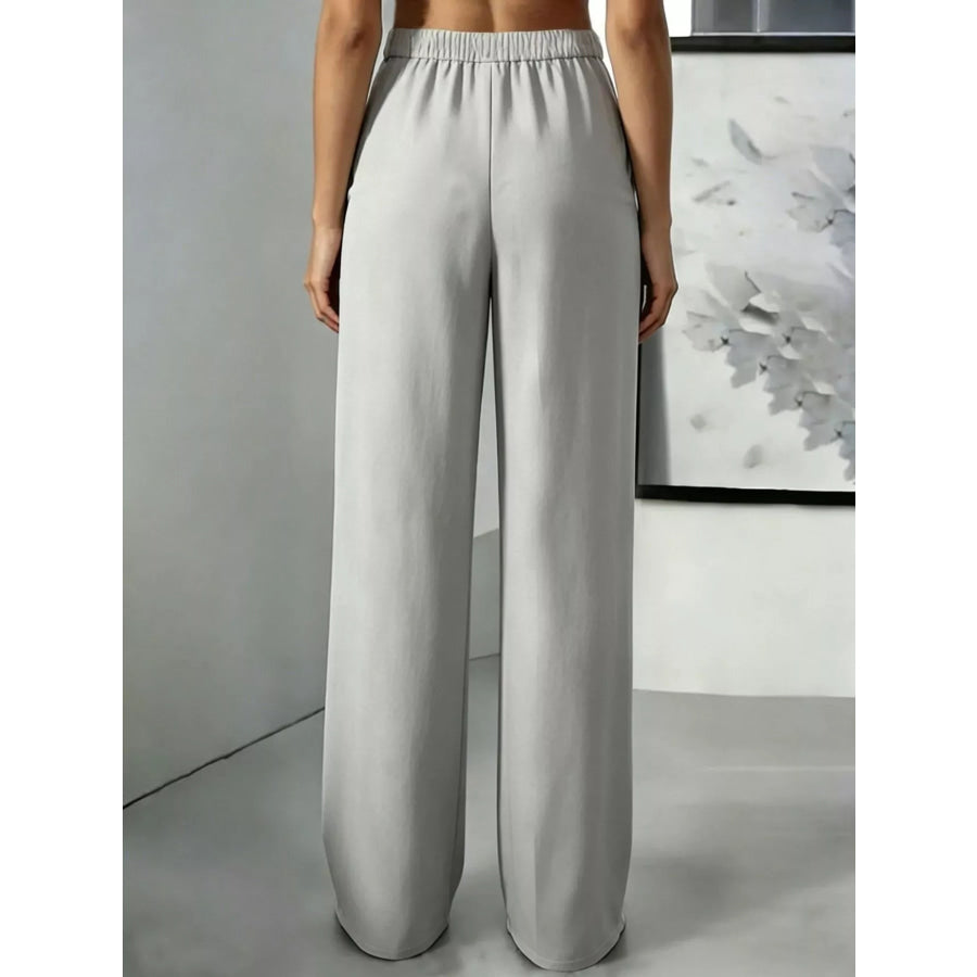 High-Waisted Pleated Wide-Leg Pants Apparel and Accessories