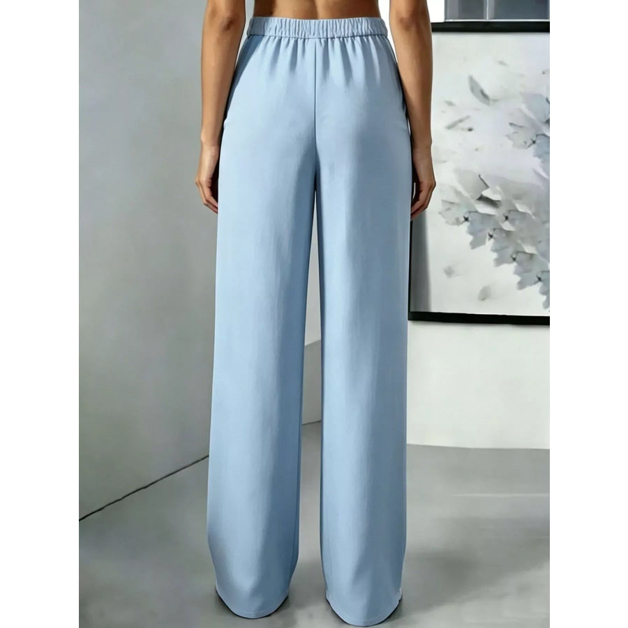 High-Waisted Pleated Wide-Leg Pants Apparel and Accessories