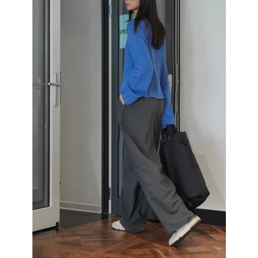 High-Waisted Pleated Wide-Leg Pants Apparel and Accessories