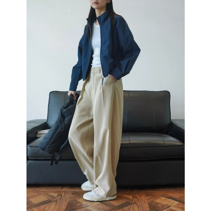 High-Waisted Pleated Wide-Leg Pants Apparel and Accessories
