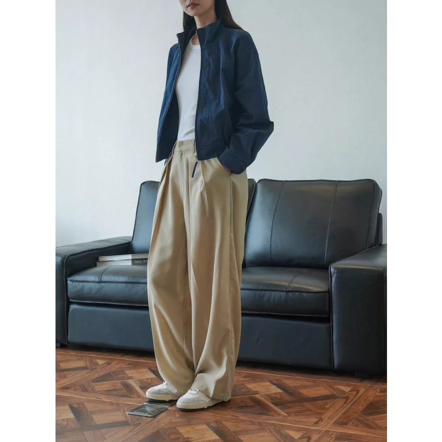 High-Waisted Pleated Wide-Leg Pants Apparel and Accessories