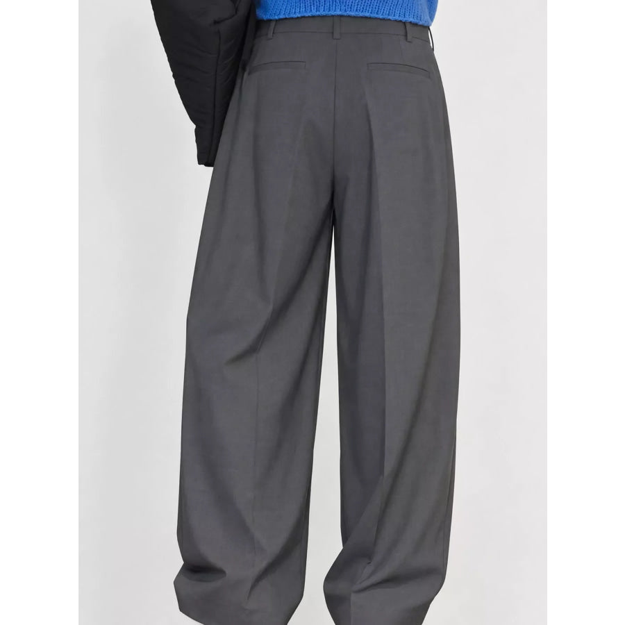 High-Waisted Pleated Wide-Leg Pants Apparel and Accessories
