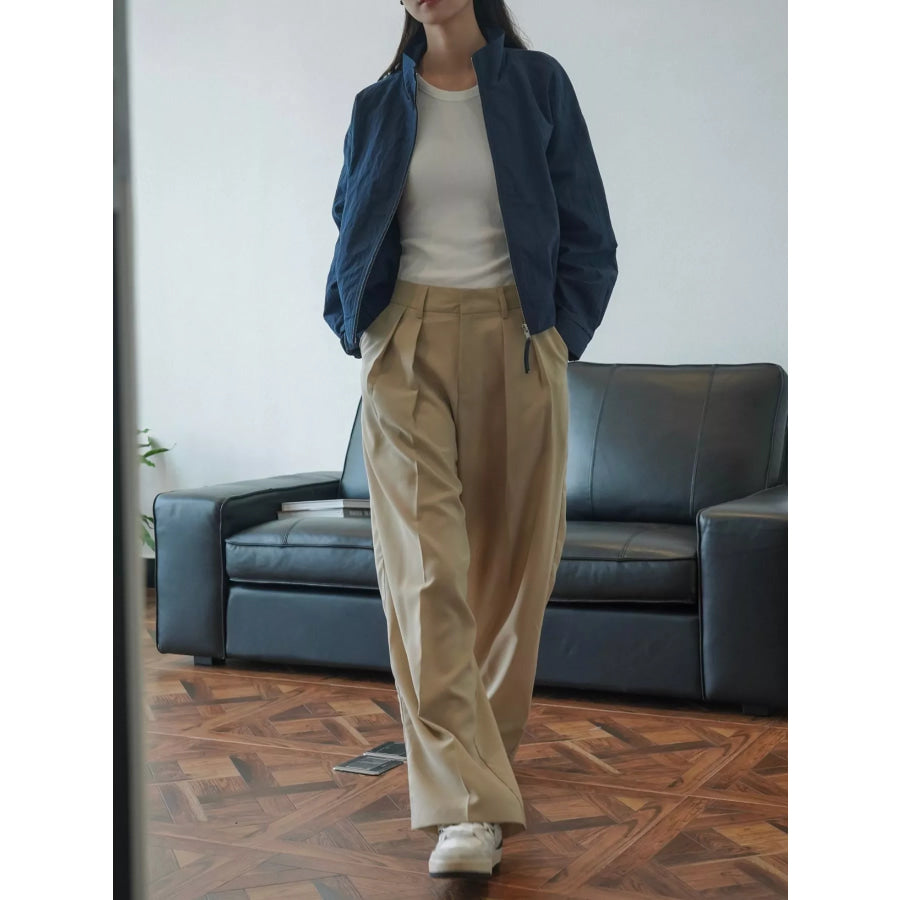 High-Waisted Pleated Wide-Leg Pants Apparel and Accessories