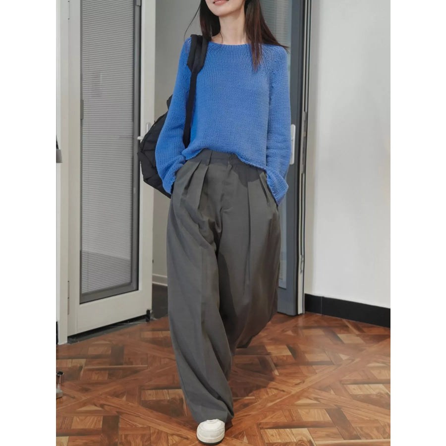 High-Waisted Pleated Wide-Leg Pants Apparel and Accessories