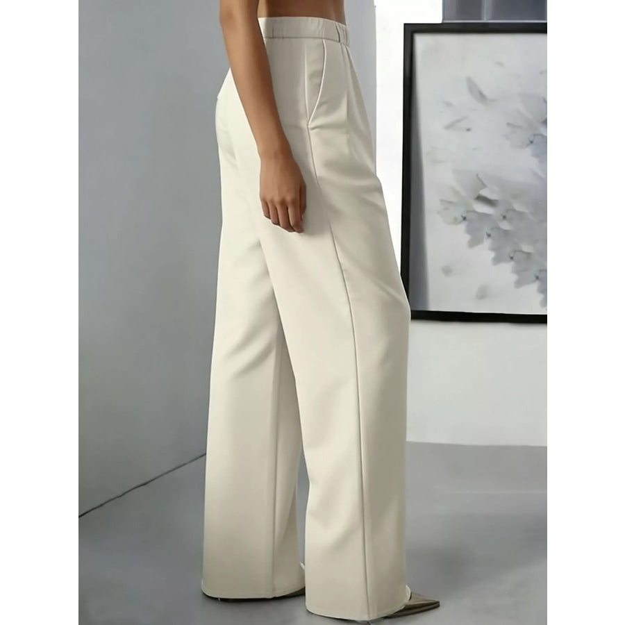 High-Waisted Pleated Wide-Leg Pants Apparel and Accessories