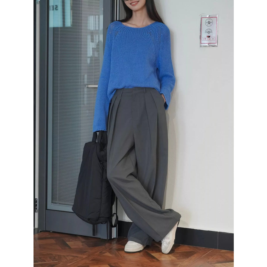 High-Waisted Pleated Wide-Leg Pants Apparel and Accessories