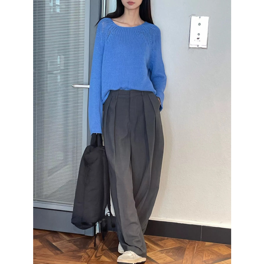 High-Waisted Pleated Wide-Leg Pants Apparel and Accessories