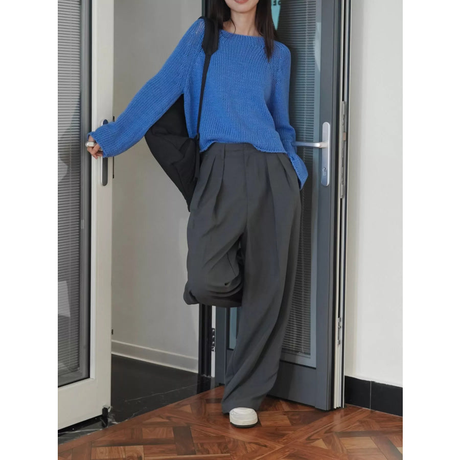 High-Waisted Pleated Wide-Leg Pants Apparel and Accessories