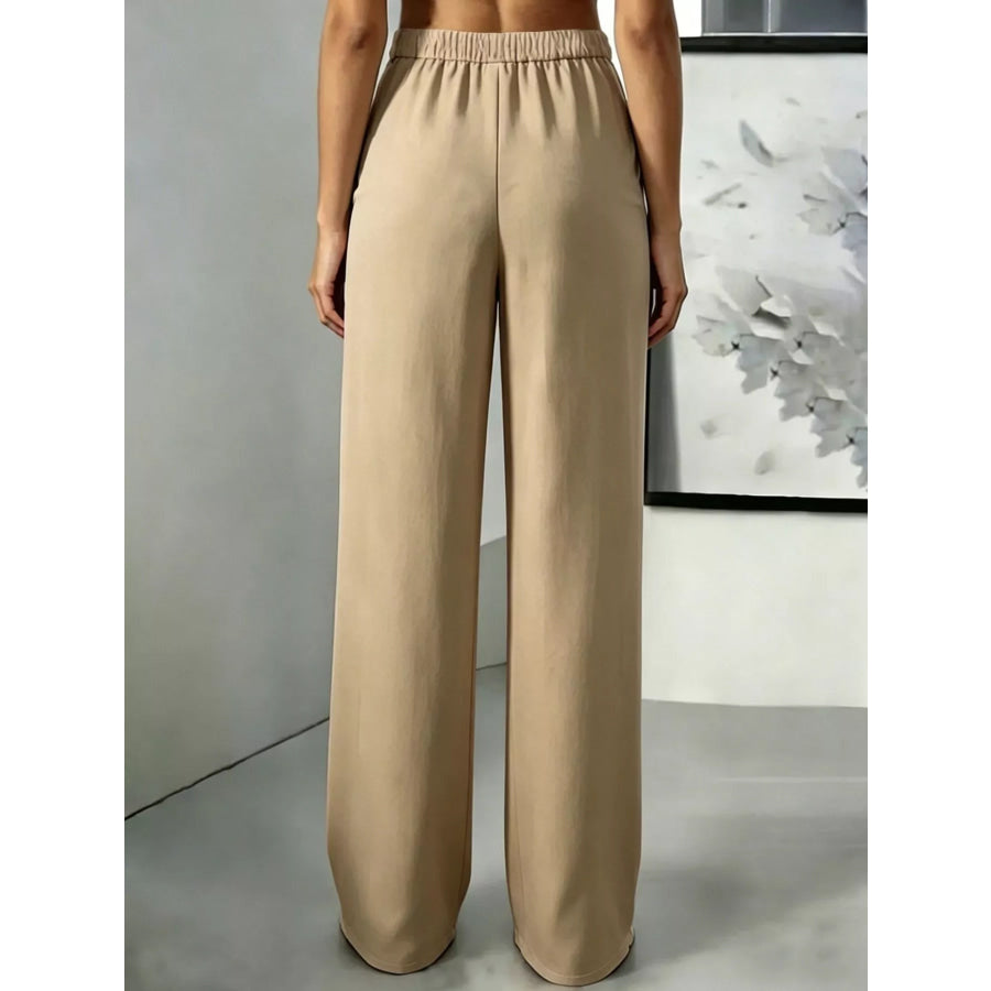 High-Waisted Pleated Wide-Leg Pants Apparel and Accessories