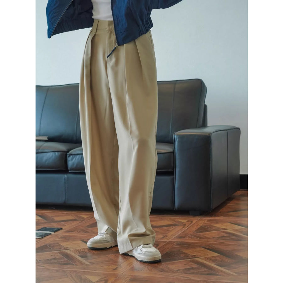 High-Waisted Pleated Wide-Leg Pants Apparel and Accessories