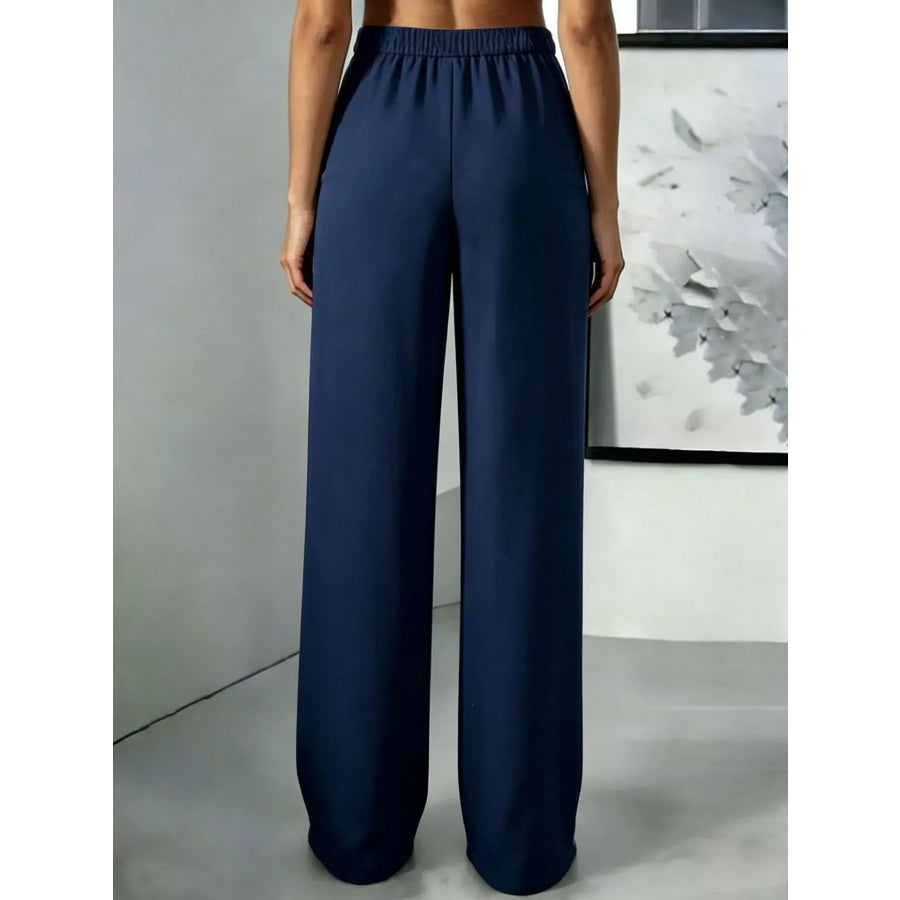 High-Waisted Pleated Wide-Leg Pants Apparel and Accessories