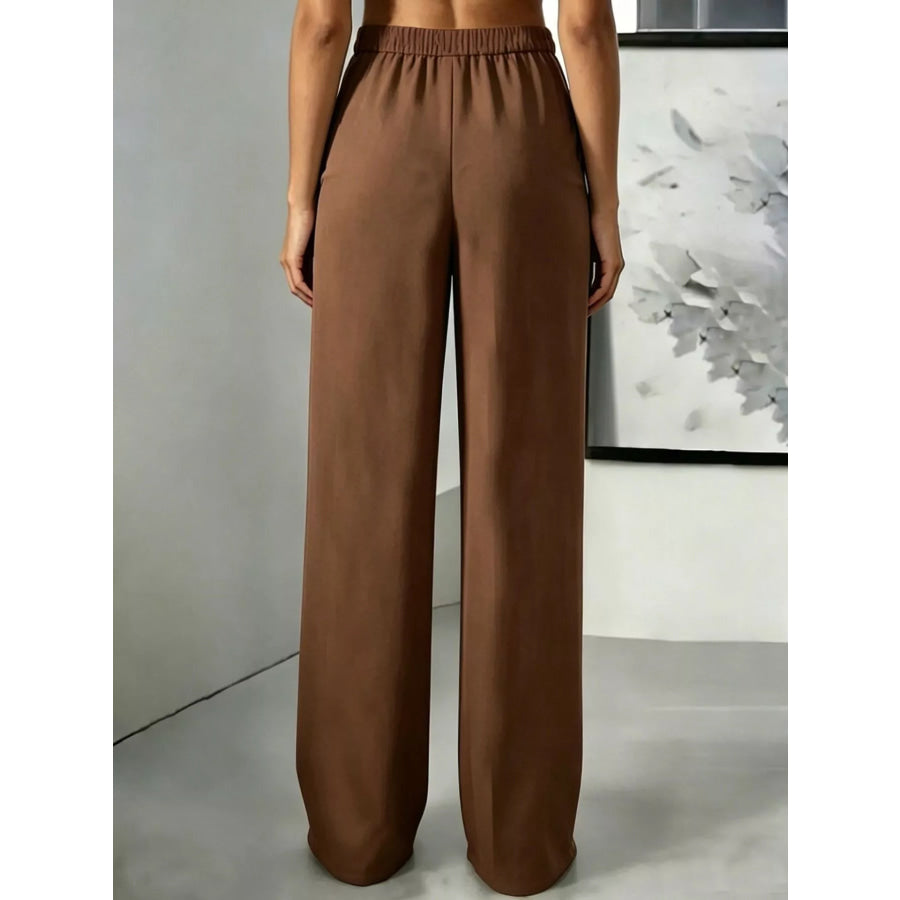 High-Waisted Pleated Wide-Leg Pants Apparel and Accessories