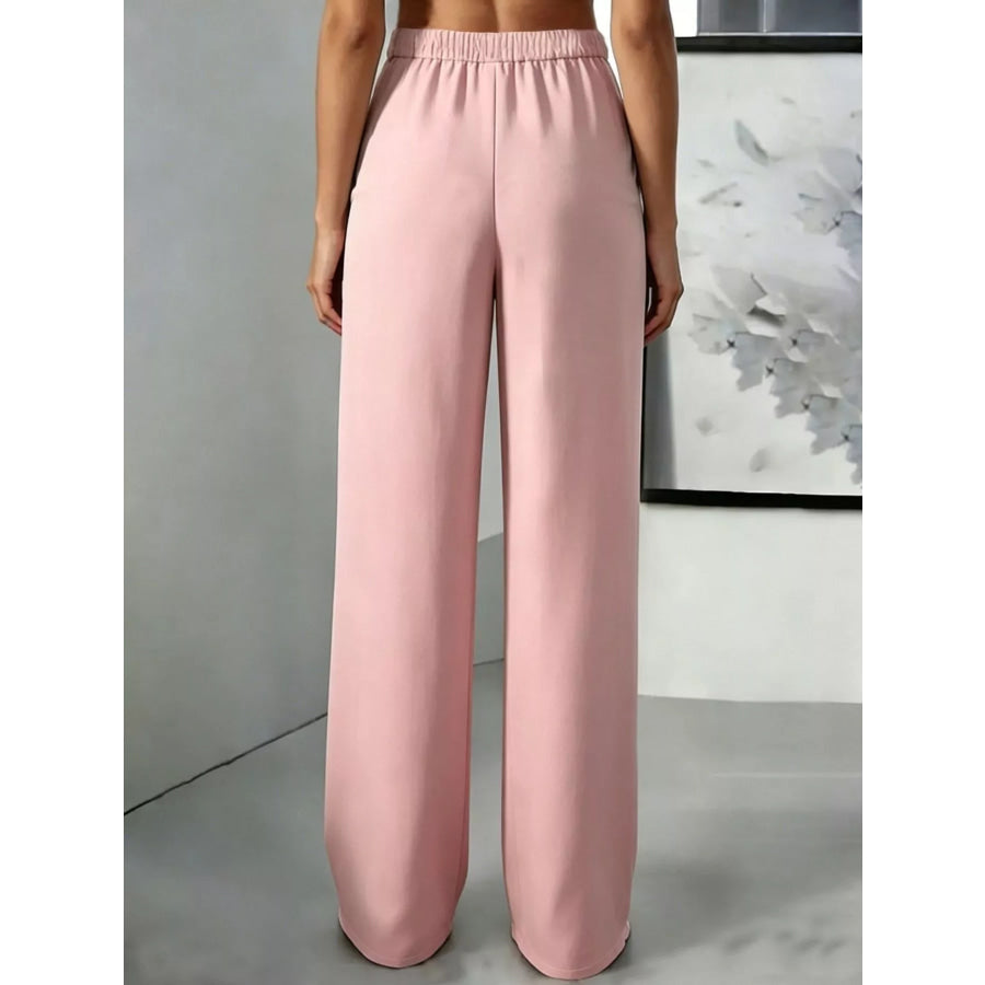High-Waisted Pleated Wide-Leg Pants Apparel and Accessories
