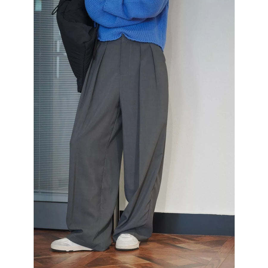 High-Waisted Pleated Wide-Leg Pants Apparel and Accessories