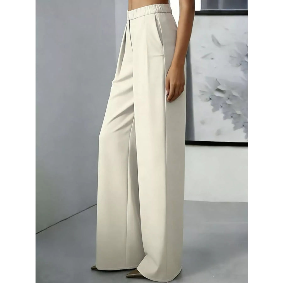 High-Waisted Pleated Wide-Leg Pants Apparel and Accessories