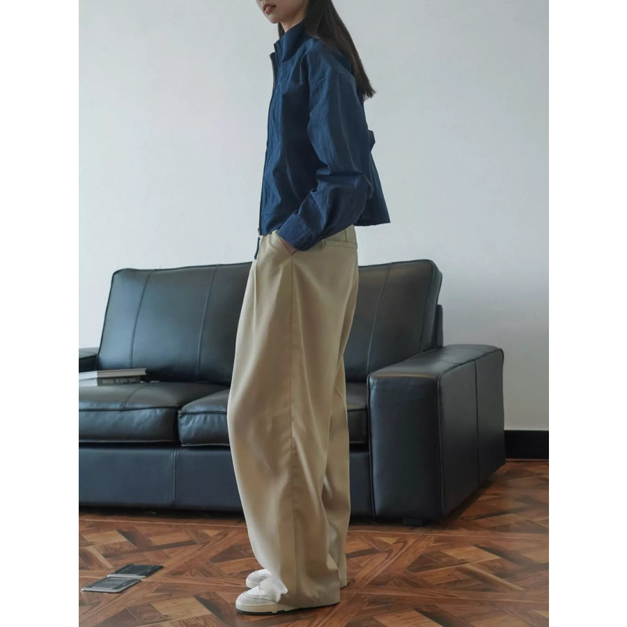 High-Waisted Pleated Wide-Leg Pants Apparel and Accessories