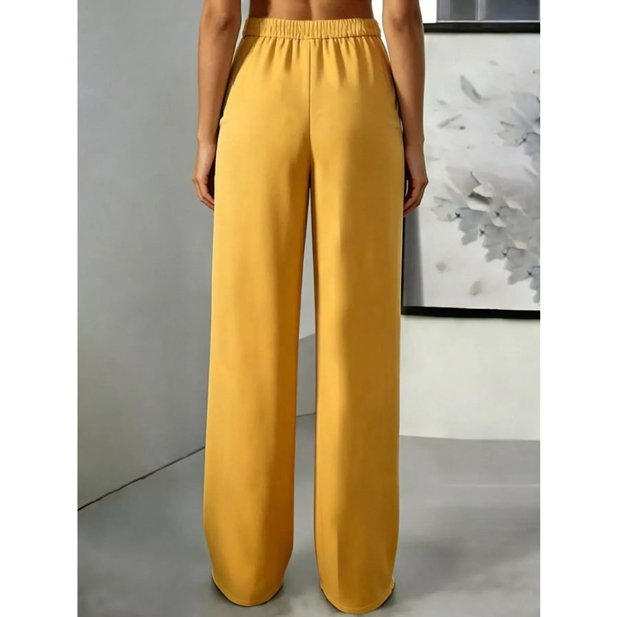 High-Waisted Pleated Wide-Leg Pants Apparel and Accessories