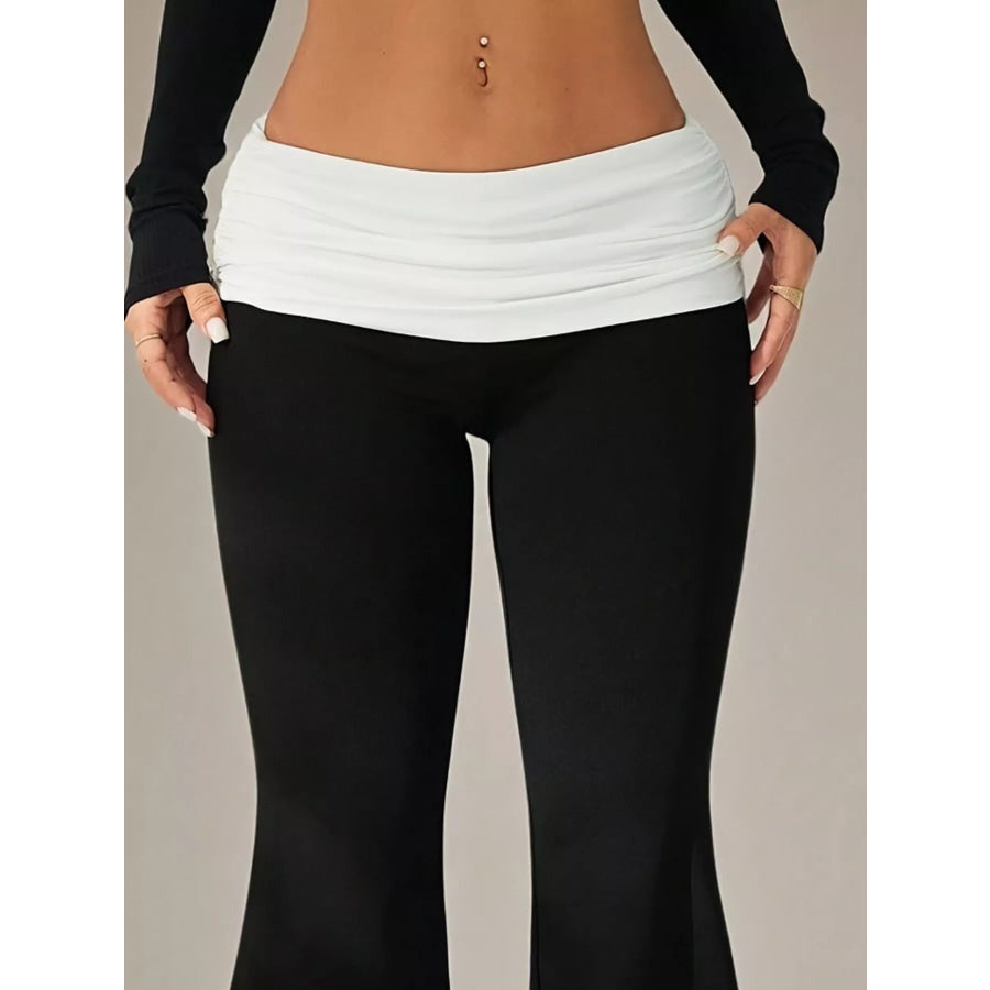 High-Waisted Polka Dot Flare Pants Apparel and Accessories