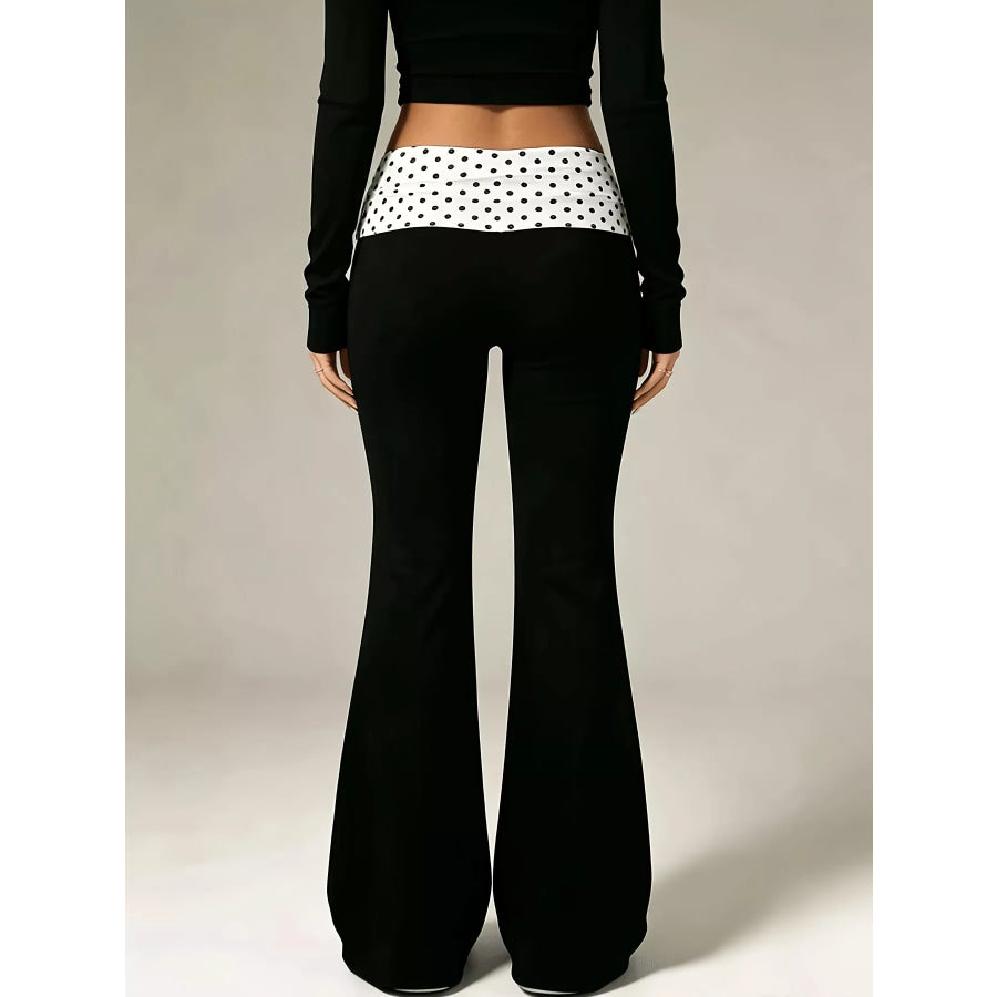 High-Waisted Polka Dot Flare Pants Apparel and Accessories