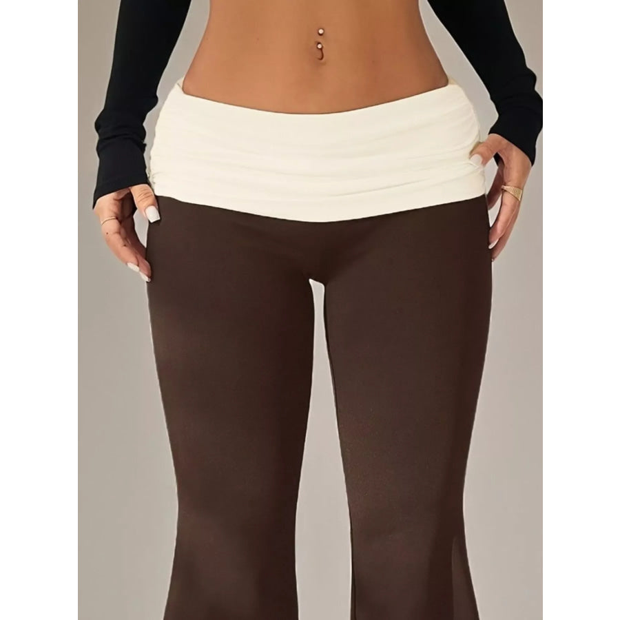 High-Waisted Polka Dot Flare Pants Apparel and Accessories