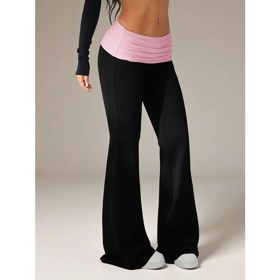 High-Waisted Polka Dot Flare Pants Apparel and Accessories