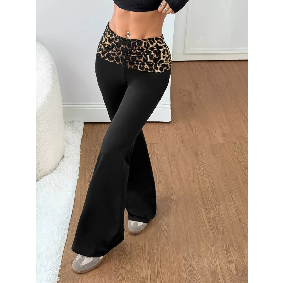 High-Waisted Polka Dot Flare Pants Apparel and Accessories