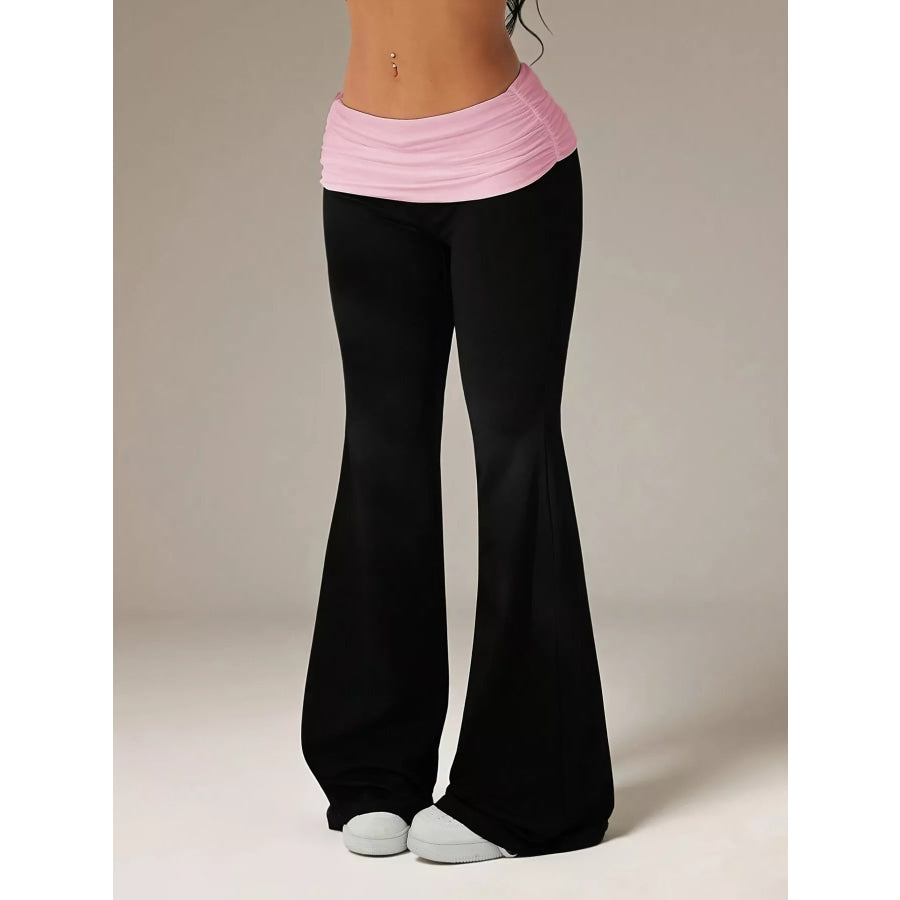 High-Waisted Polka Dot Flare Pants Apparel and Accessories