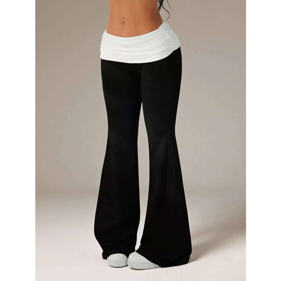 High-Waisted Polka Dot Flare Pants Apparel and Accessories