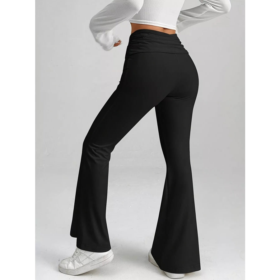 High-Waisted Polka Dot Flare Pants Apparel and Accessories