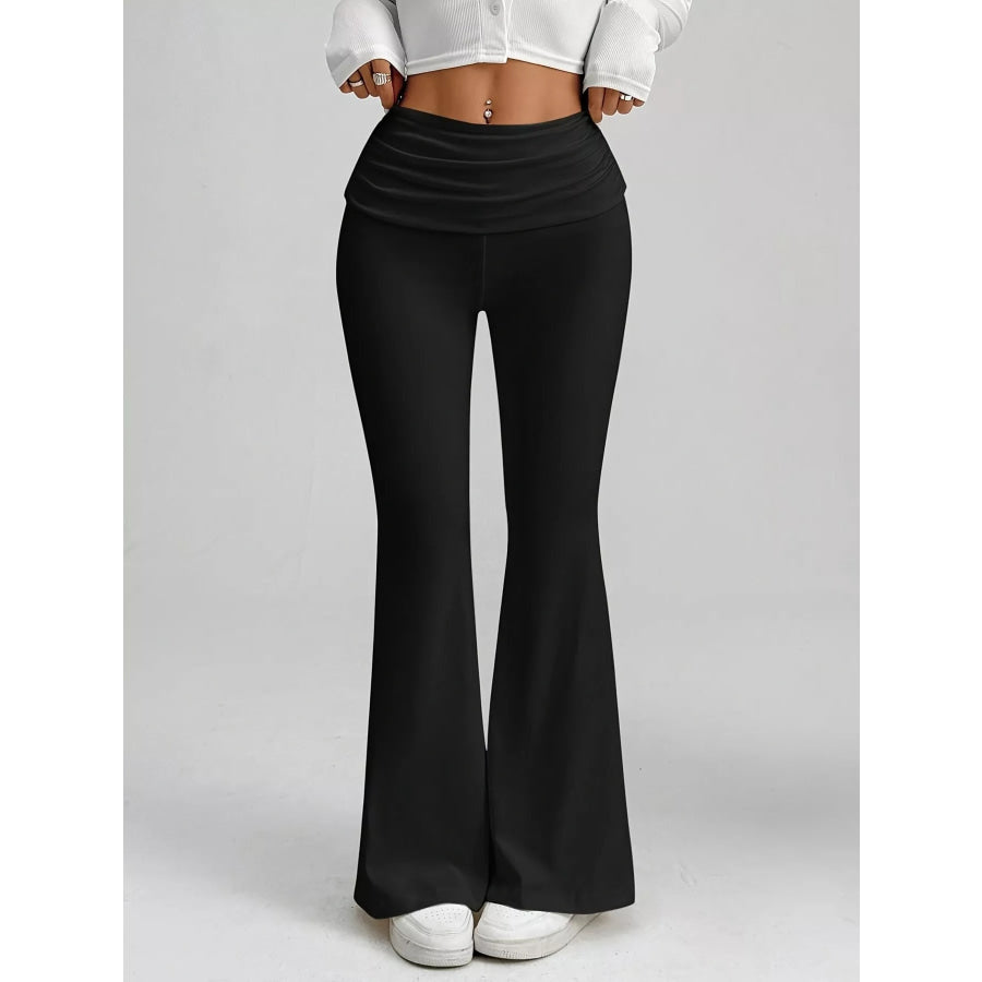High-Waisted Polka Dot Flare Pants Apparel and Accessories