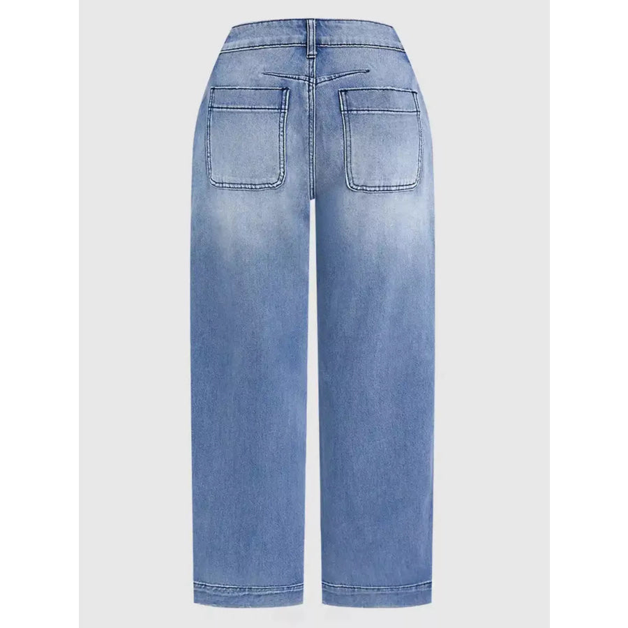 High-Waisted Relaxed Fit Jeans Apparel and Accessories