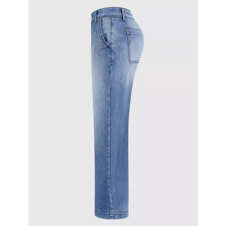 High-Waisted Relaxed Fit Jeans Apparel and Accessories