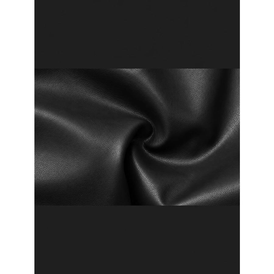 High-Waisted Ruched Faux Leather Skort Apparel and Accessories