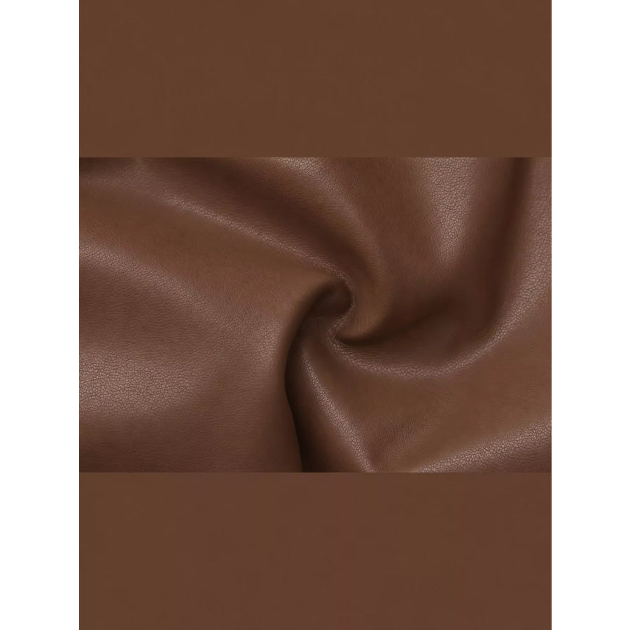 High-Waisted Ruched Faux Leather Skort Apparel and Accessories