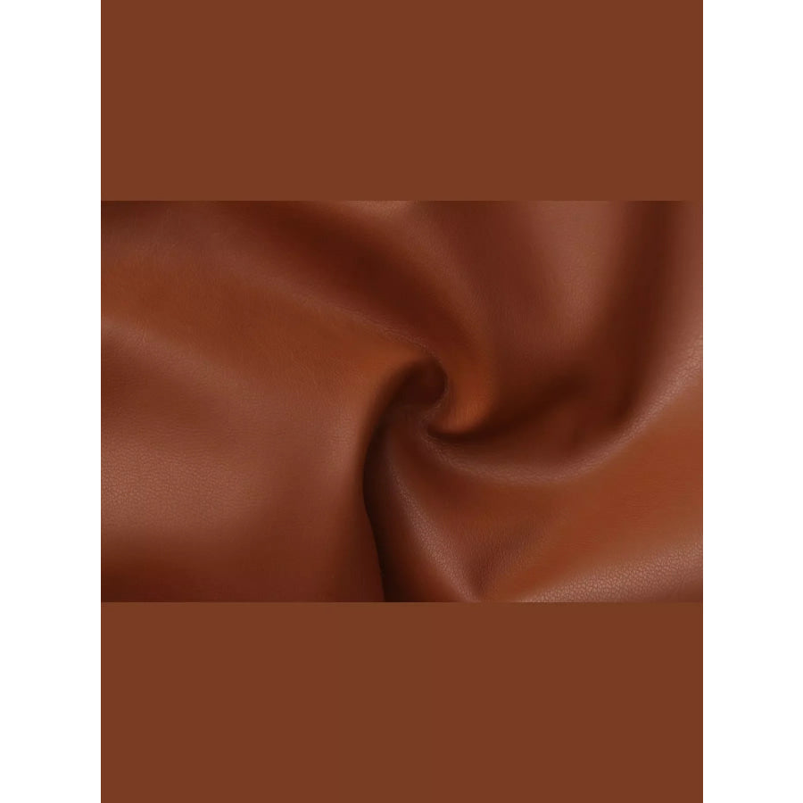 High-Waisted Ruched Faux Leather Skort Apparel and Accessories