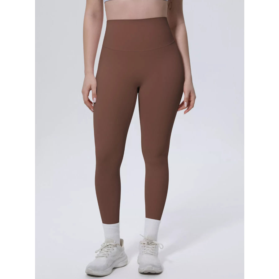 High-Waisted Seamless Active Leggings Brown / S Apparel and Accessories