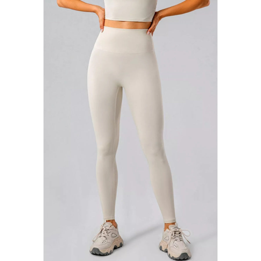 High-Waisted Seamless Active Leggings Cream / S Apparel and Accessories