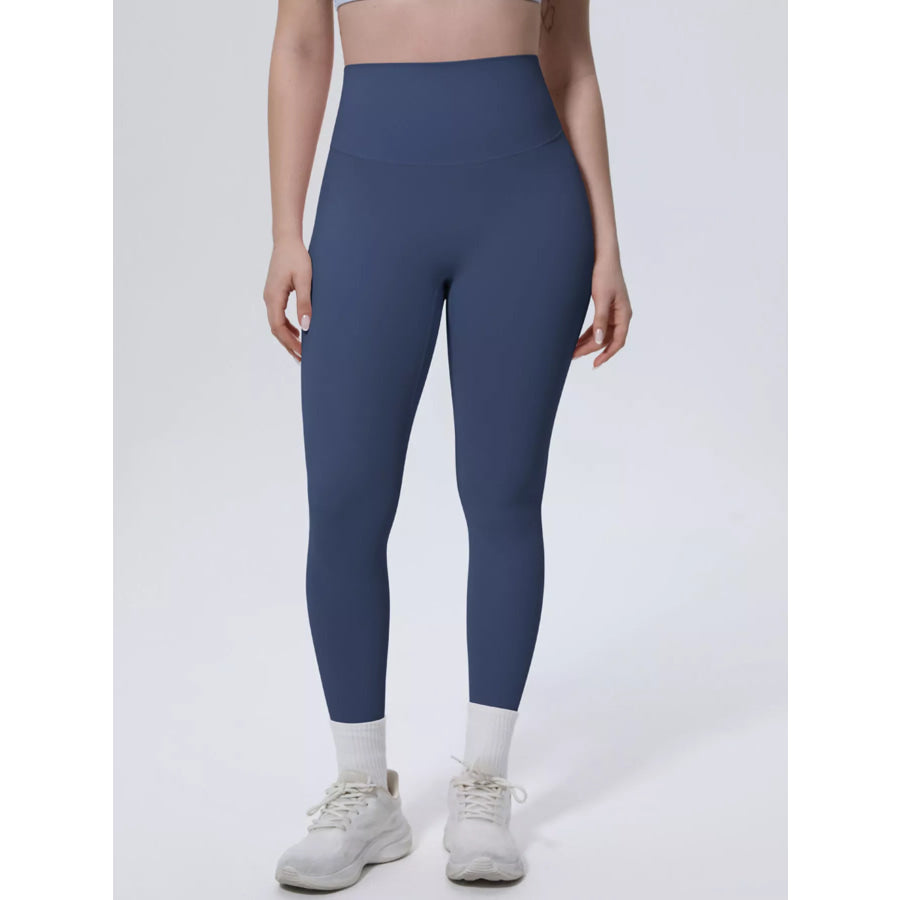 High-Waisted Seamless Active Leggings French Blue / S Apparel and Accessories