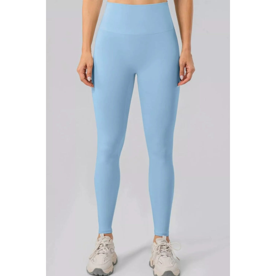 High-Waisted Seamless Active Leggings Light Blue / S Apparel and Accessories