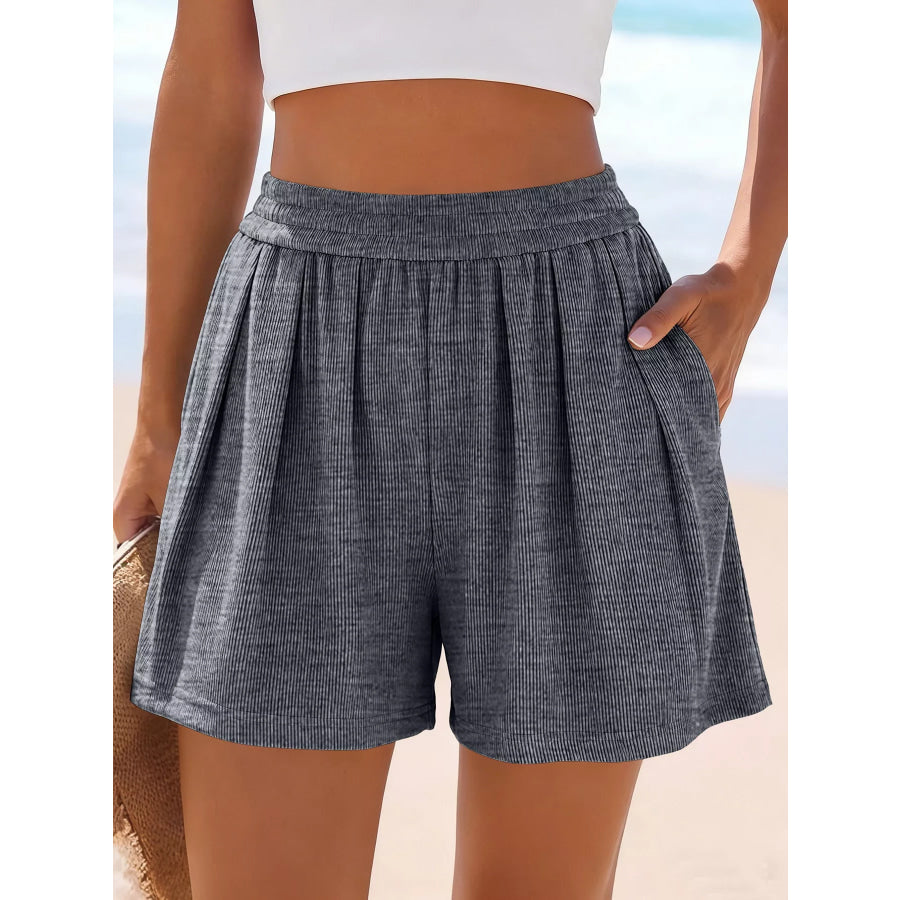High-Waisted Shorts Dark Gray / S Apparel and Accessories