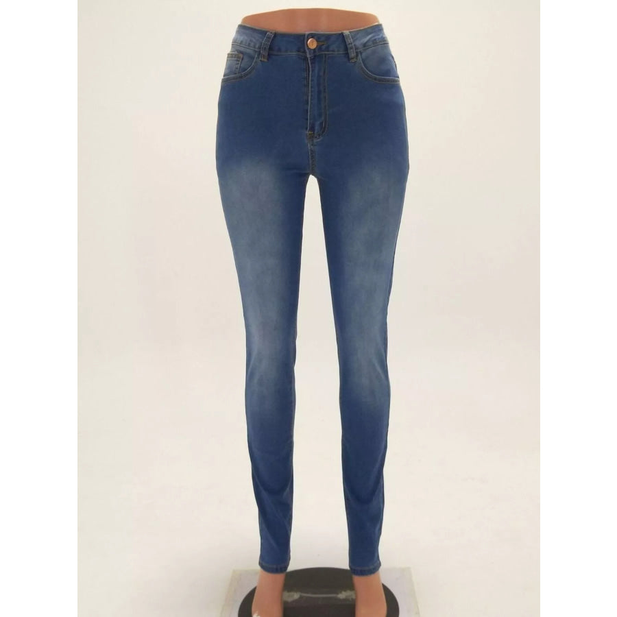 High-Waisted Skinny Jeans Apparel and Accessories
