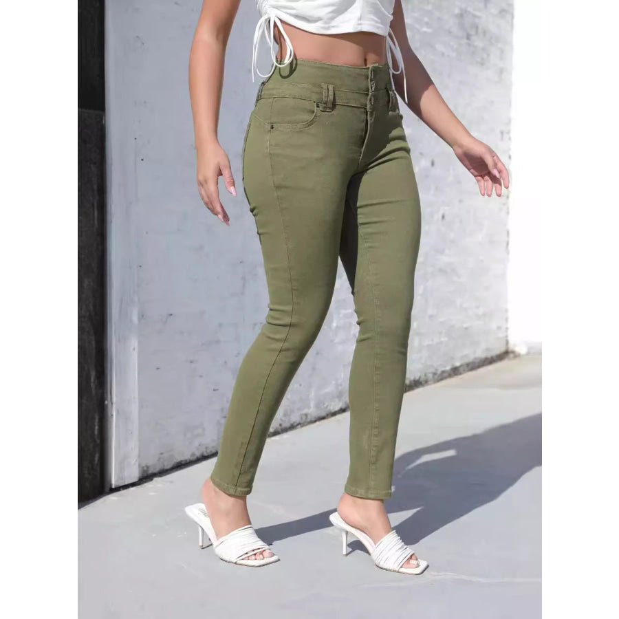 High-Waisted Skinny Jeans Apparel and Accessories